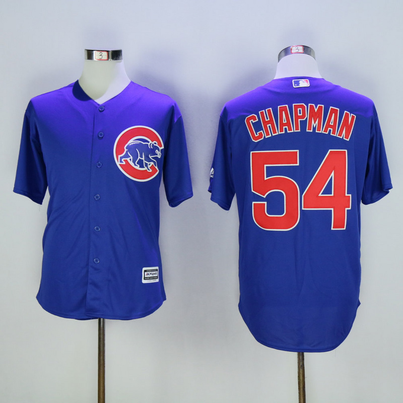 Men Chicago Cubs #54 Chapman Blue MLB Jerseys->chicago cubs->MLB Jersey